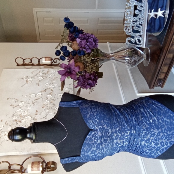 Blue And Silver Slimming Swimsuit By Nip Tuck. Size 6 - Picture 17 of 17